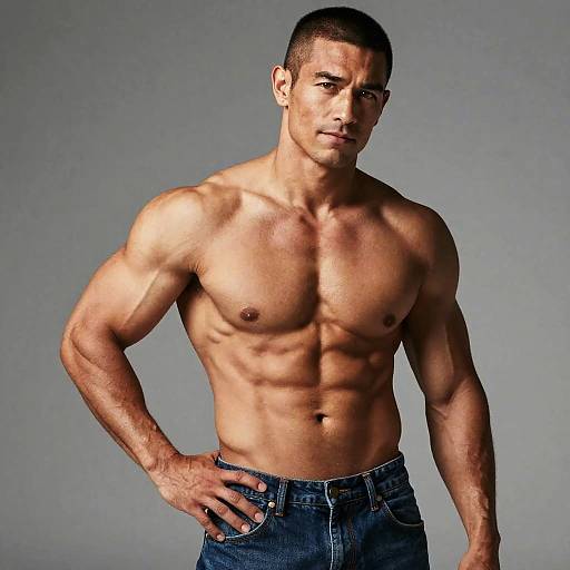 Stocky Muscular Cowboy Shot