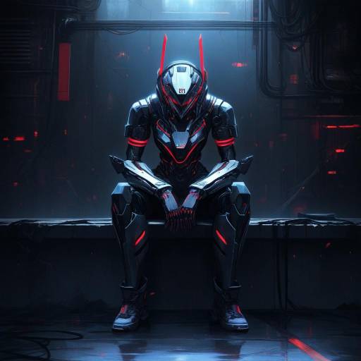 Cyberpunk Enforcer in Neon Alley