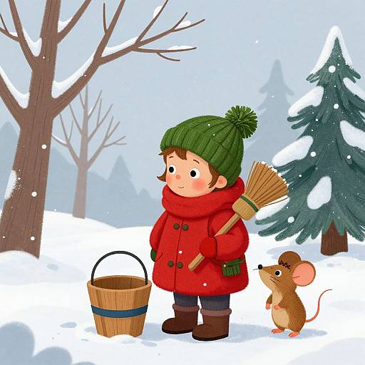 Whimsical Winter Christmas Illustration