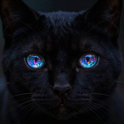 Neon Cat Eyes in Dark