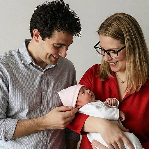 Joyful Family Portrait Featuring a Newborn