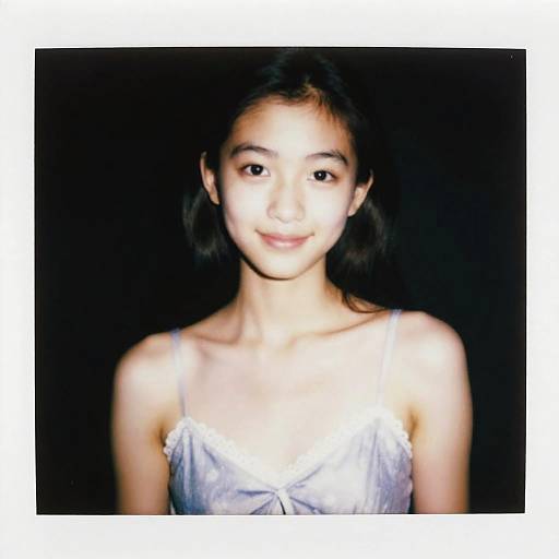 Young Woman in Sundress Polaroid Portrait