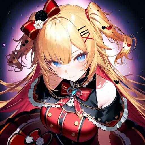 Illustration of Akai haato (gothic lolita), hololive in the style of Mura karuki