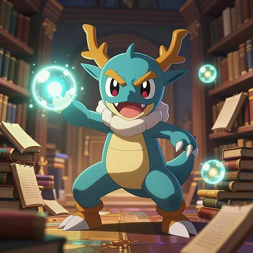 Surreal Alakazam in Mystical Library