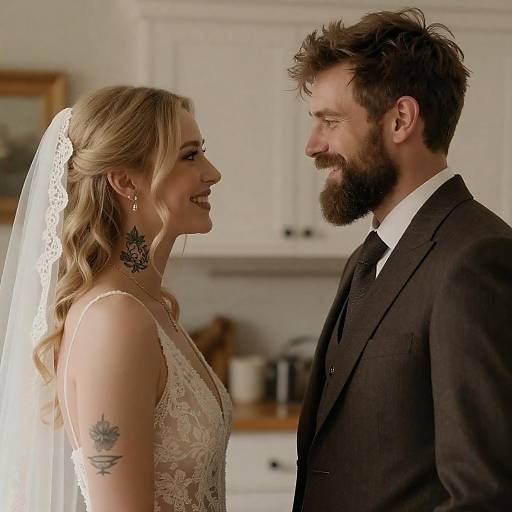 Warm Indoor Portrait of a Stylish Couple