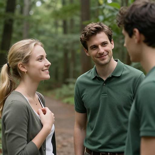 Joyful Moments in a Forest Setting