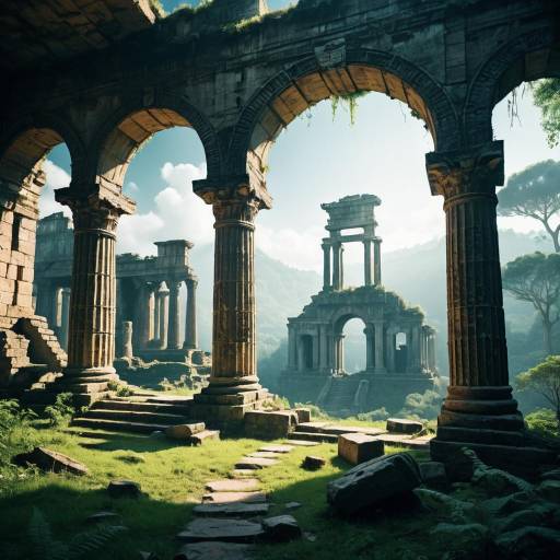 Cinematic Dreamy Forest Ruins
