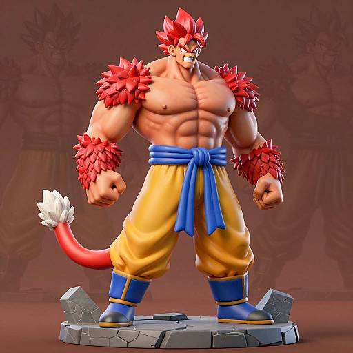 Digital Sculpture of Muscular Male Character with Red Hair