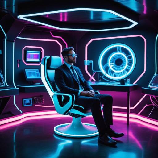 Futuristic Scientist in a Neon Lab