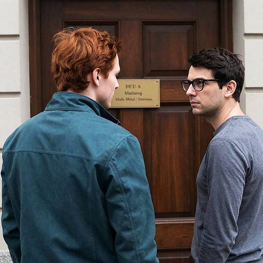 Intense Encounter at the Wooden Door