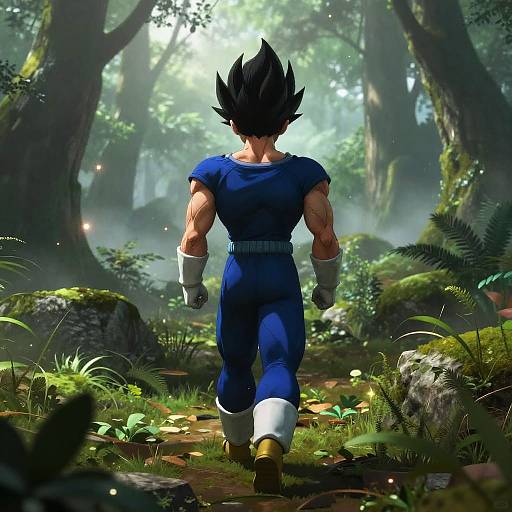 Vegeta Walking into Misty Forest