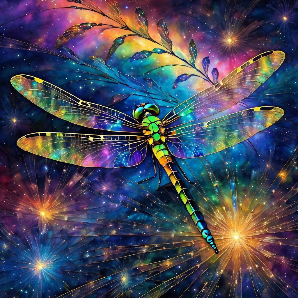 Celestial Dragonfly: A Cosmic Journey