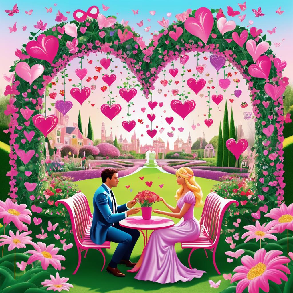 Enchanted Valentine's Day Garden Scene