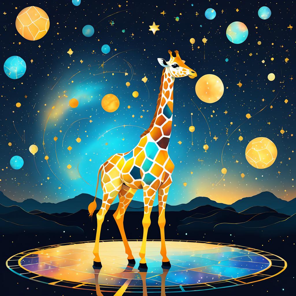 Psychedelic Giraffe in Cosmic Art