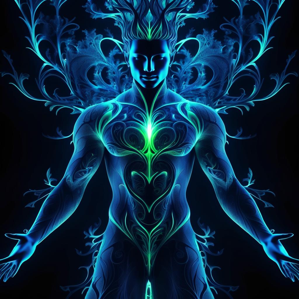 Dramatic Fractal Male Form with Tendrils