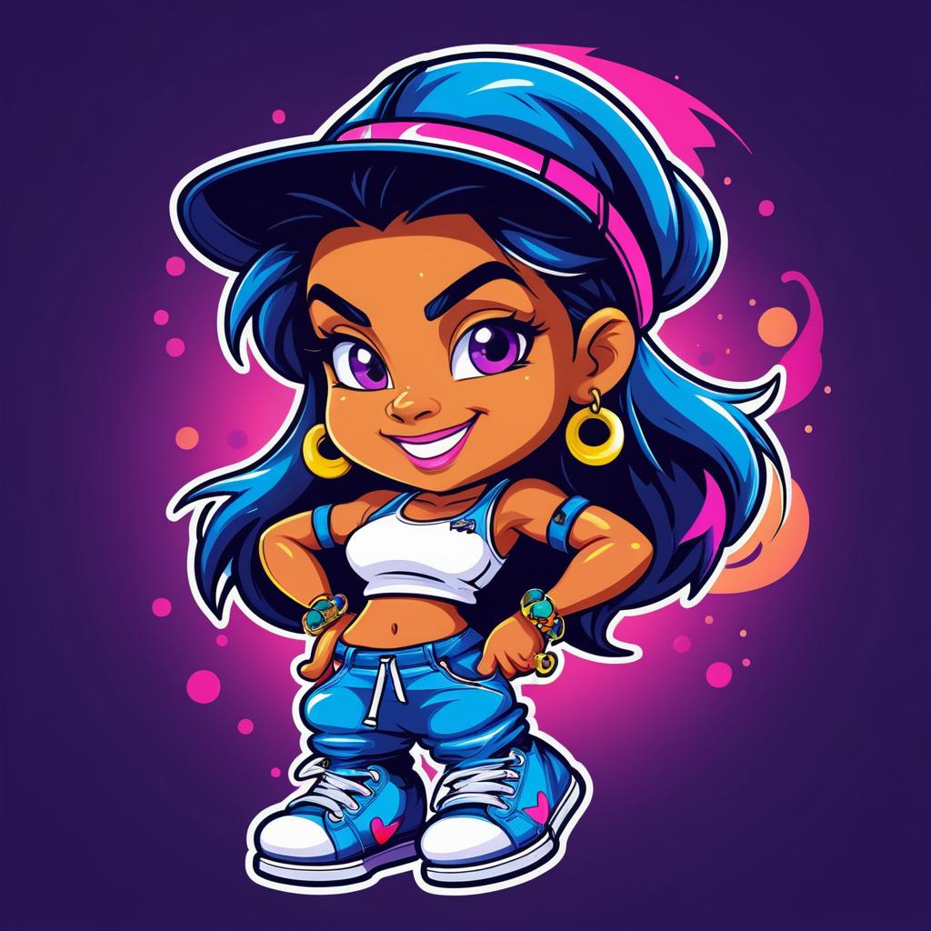 Naughty Sprite Hip-Hop Character Illustration