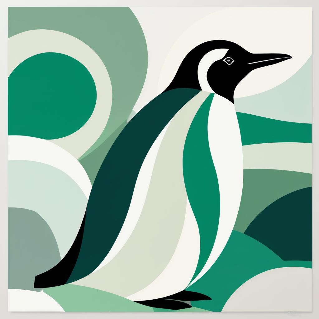 Matisse-Style Penguin Illustration