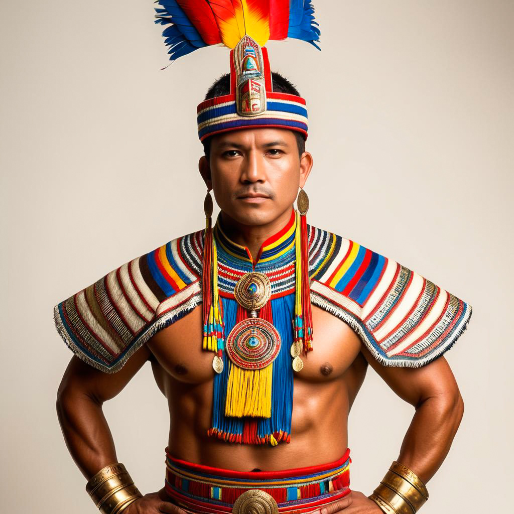 Commanding Military Leader in Incan Attire