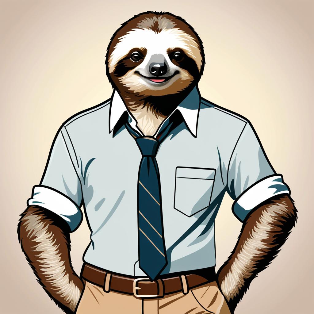 Elegantly Dressed Anthropomorphized Sloth