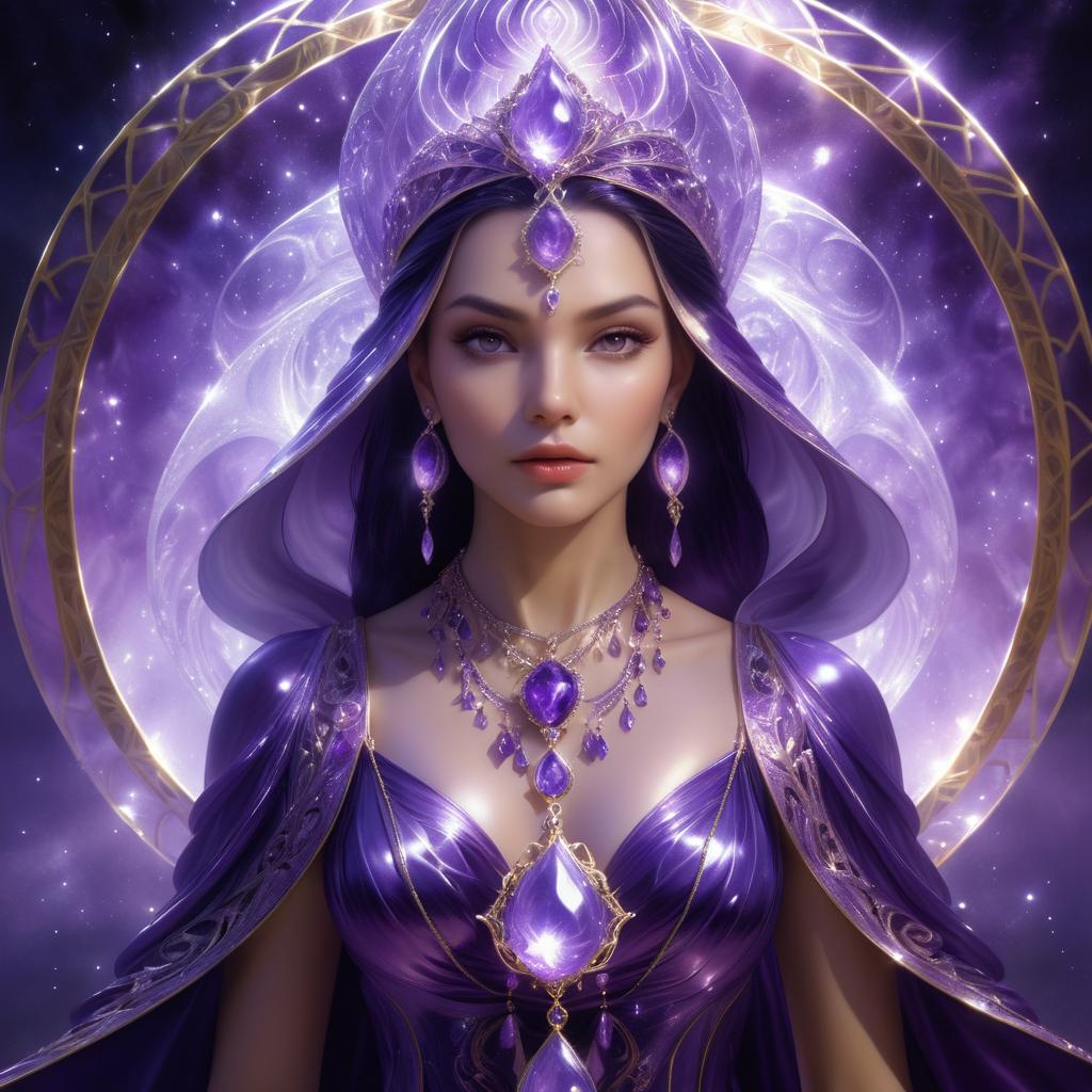 Mystical Sorceress in Enchanting Oil Painting