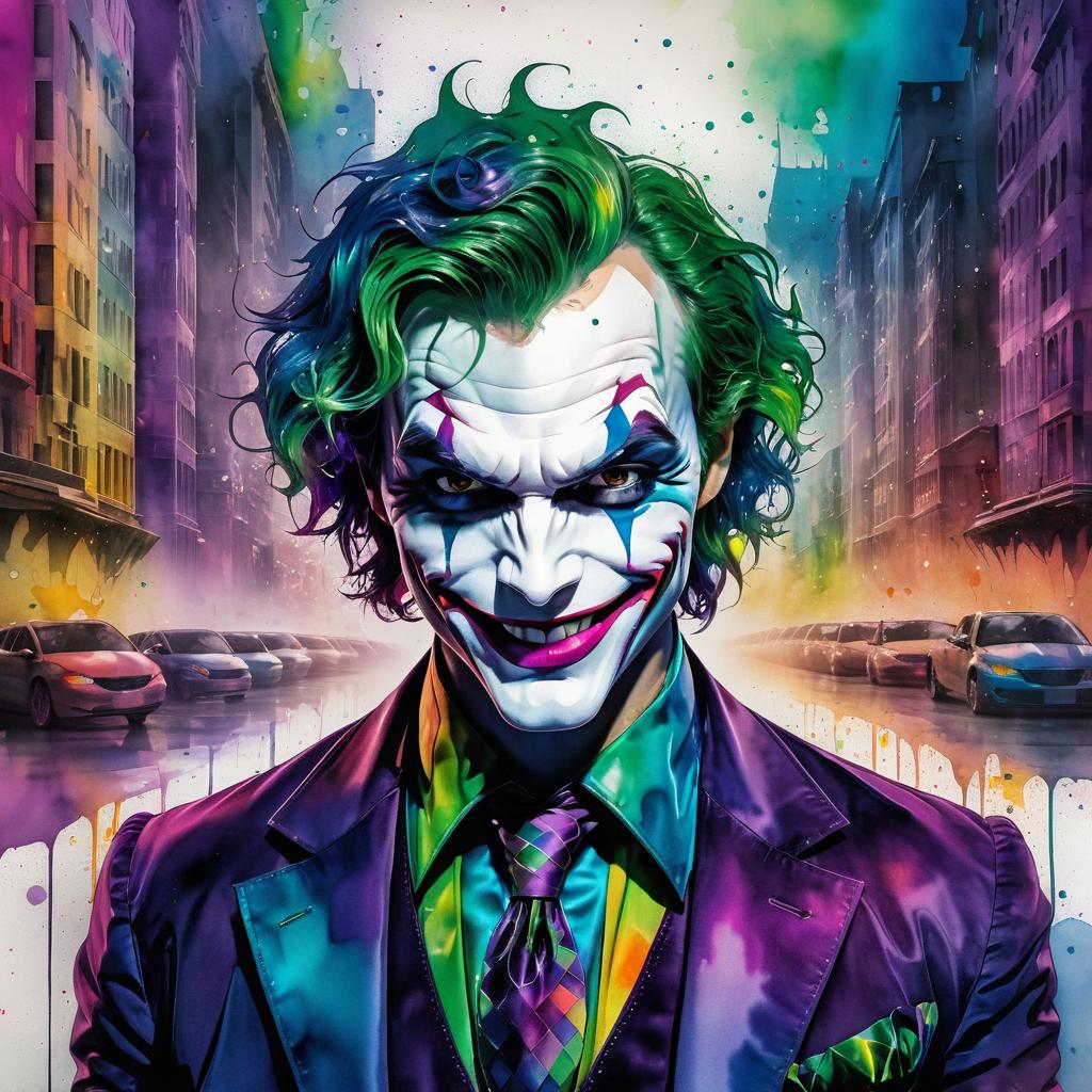 Vibrant Prismatic Portrait of The Joker