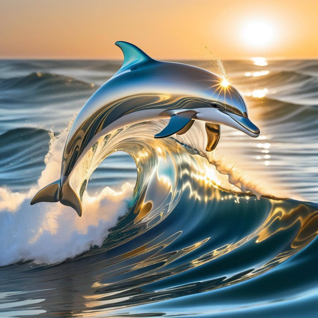 Graceful Dolphin Leaping Through Waves