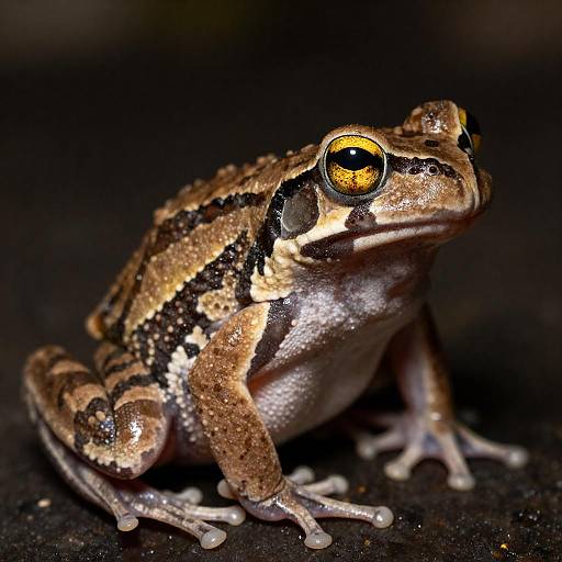 Close-up Yellow-Eyed Spotted Frog Portrait