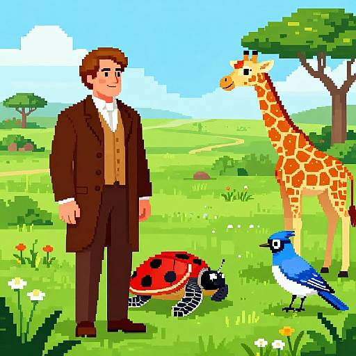 Mr. Darcy Pixel Art Landscape