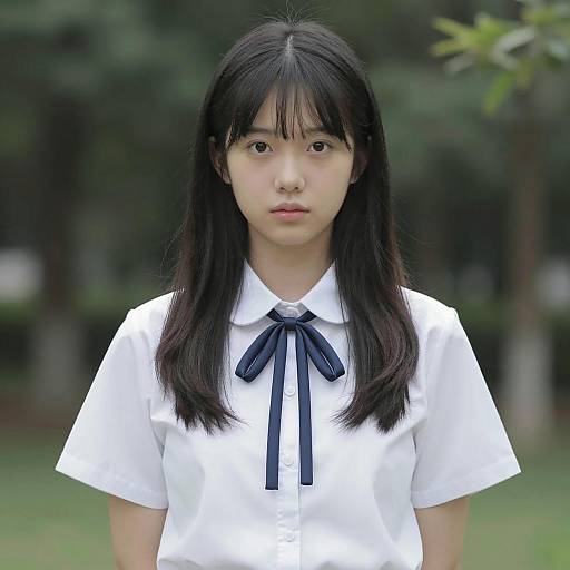 Young Asian Woman in Outdoor Portrait