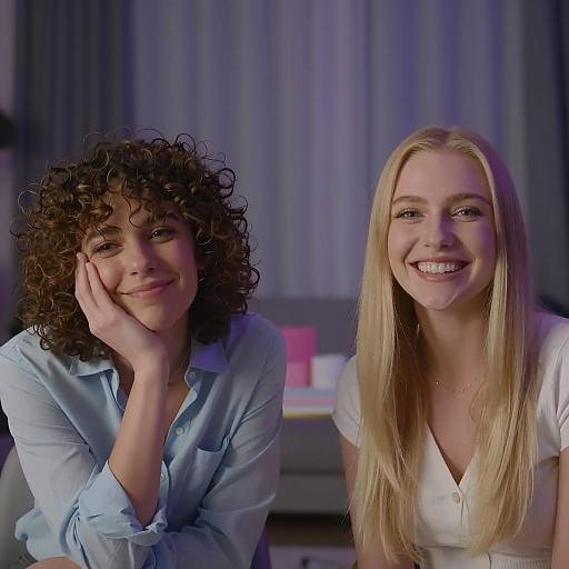 Two Women in a Softly Lit Room