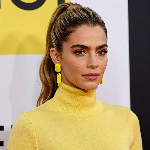 Woman in Yellow Turtleneck Sweater