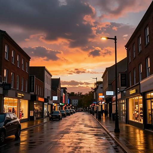 Ultrarealistic Dusk Shopping District