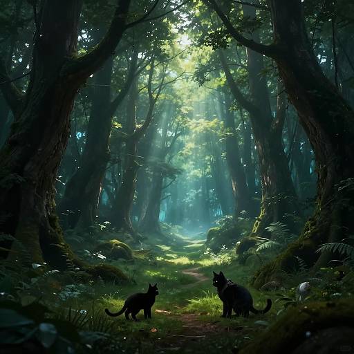Enchanted Dreamscape with Warrior Cat