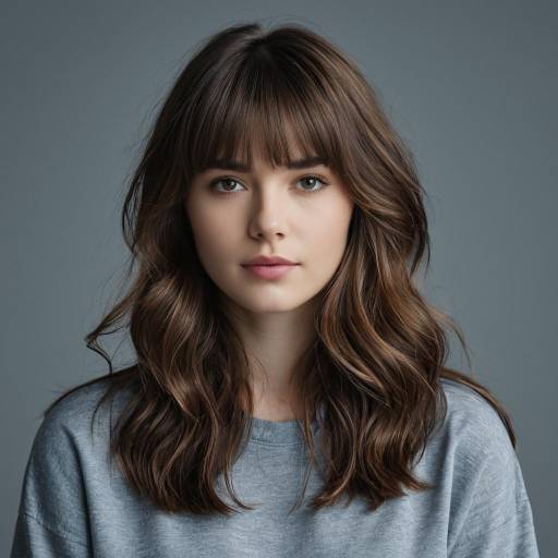 Realistic Portrait of a Girl with Bangs