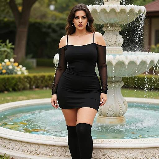 Curvy Woman in Pierrot Style Dress