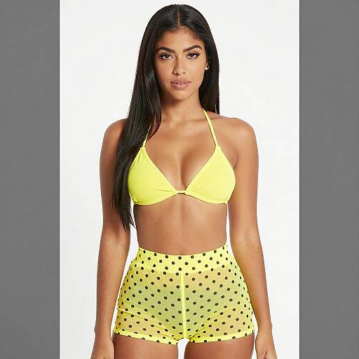 Confident Woman in Yellow Bikini