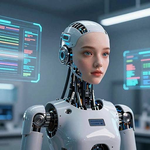 Transgender Robot in High-Tech Lab