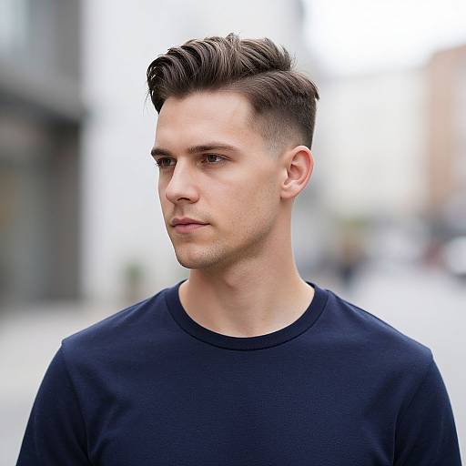 Stylish European Man with Curtain Haircut