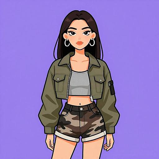 Stylish Woman in Casual Streetwear