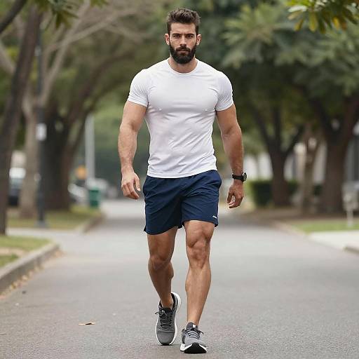 Confident Muscular Man Outdoors