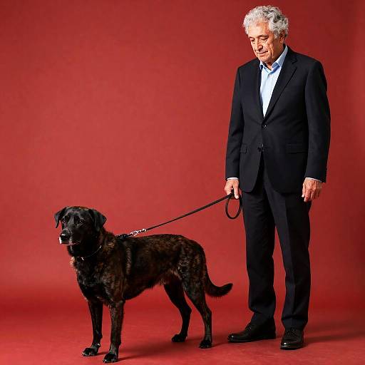 Elegant Man and His Dog Portrait