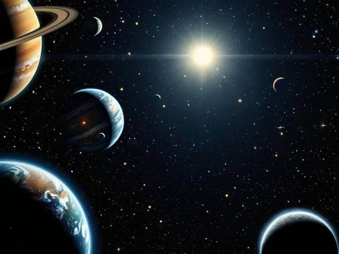 Adorable Space Wallpaper with Radiant Planets