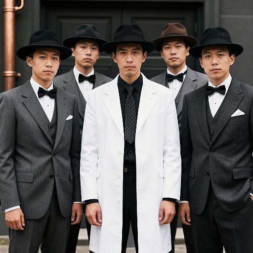 Vintage Group Shot in Pinstriped Suits