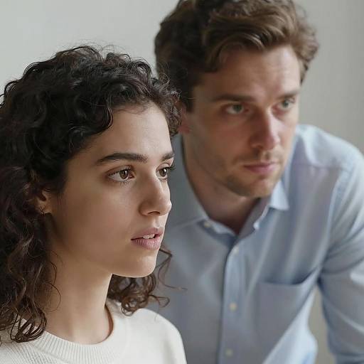 Close-Up Portrait of Two Engaged Individuals