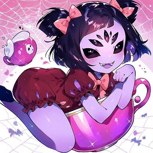 Illustration of Muffet, undertale in the style of Ichihaya