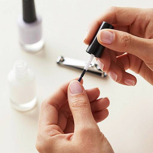 Close-Up Nail Polish Application