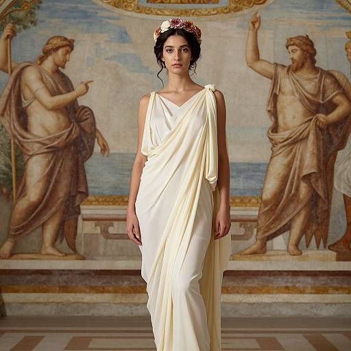 Elegant Woman in Classical Toga