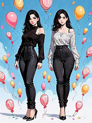 Stylish Women with Balloons