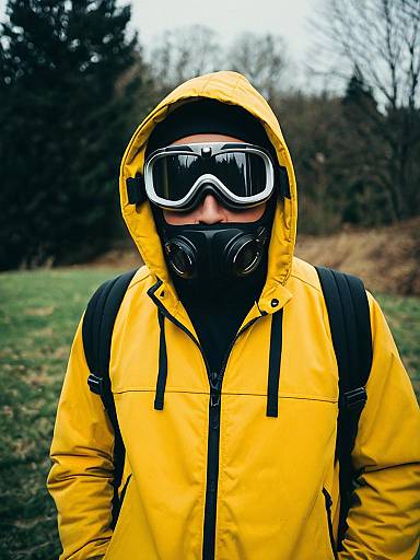 Cheeky Hooded Pilot in Yellow Jacket