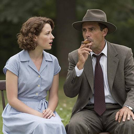 Elegant Couple in Outdoor Setting